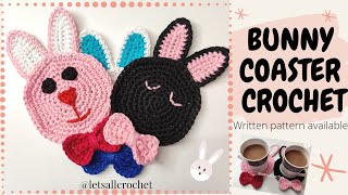 Crochet Bunny Coaster | Crochet Rabbit Applique Easy Crochet for beginner tutorial