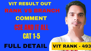 #VIT2021 #VITRESULTOUT  #VITVELLORE #VITRANK493 |RANK VS BRANCH VS CSE/IT VS CATEGORY | #VIT