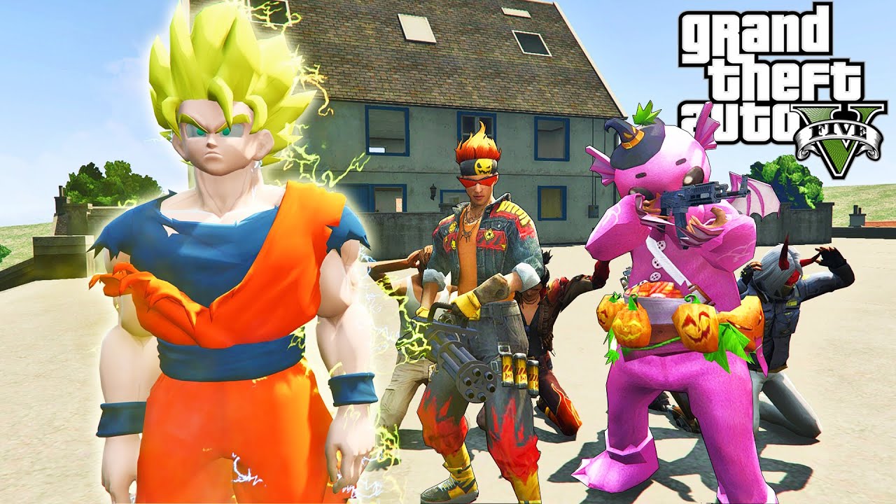 เมื่อโงกุน บุกโลกฟีฟาย หายนะวันถล่มโลก Free Fire x GTA V Mod YouTube