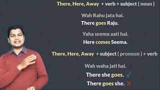 Use of Here, There & Away | English grammar lesson | use of There | use of Away | Use of Here.