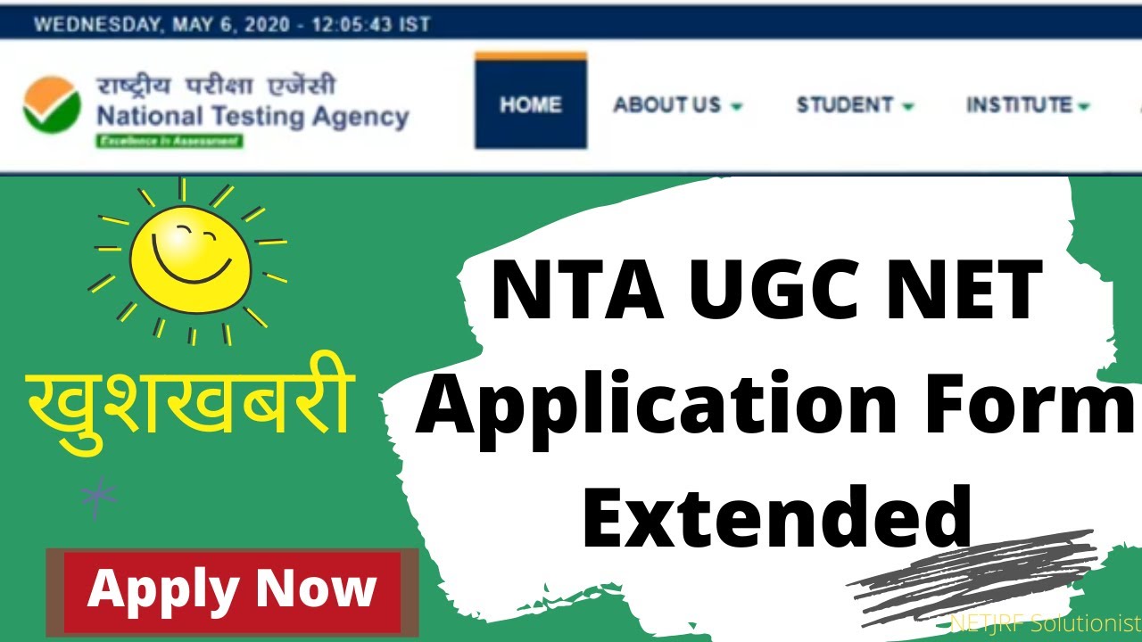 NTA UGC NET || Revised Date of Application || Extended to 31 May 2020