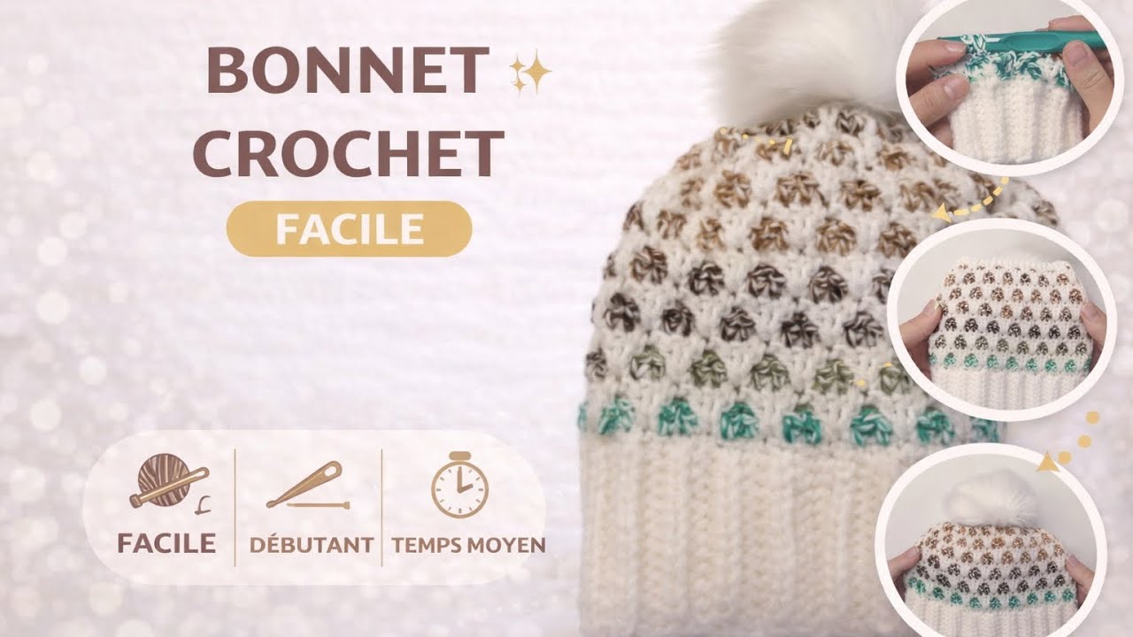Comment faire un bonnet au crochet: tuto en pas à pas - YouTube