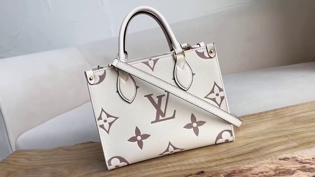 LV ONTHEGO PM CREAM BAG M45654,TOP QUALITY FREE SHIPPING 