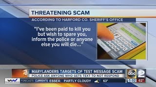 Text message scam with death threat targets cellphone users in Maryland