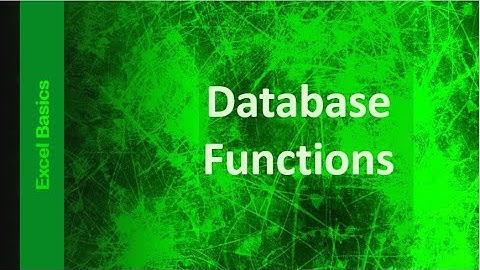 Excel Basics - Database Functions | Technology Education