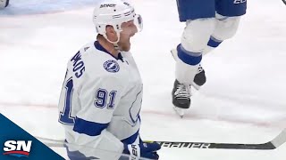 Steven Stamkos Rips One-Timer Top Corner On The Power Play