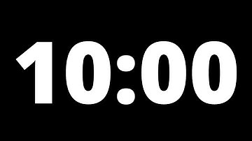 10 Minute Countdown Timer With Alarm (Black Background, No Music, No Sound)