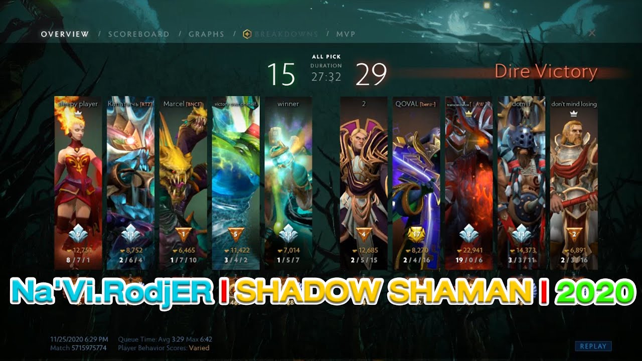 Dota2 ProPlayer - Na'Vi RodjER | SHADOW SHAMAN | 2020 | Replay