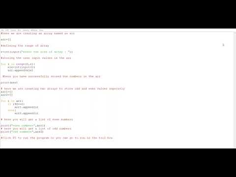 Python code to find Even Odd In an Array