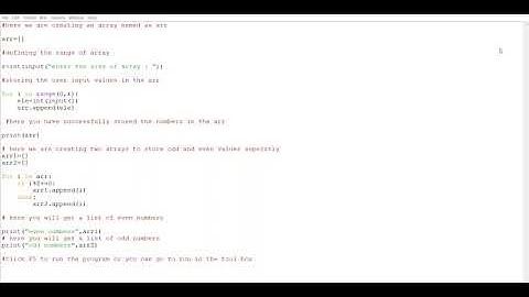 Python code to find Even Odd In an Array