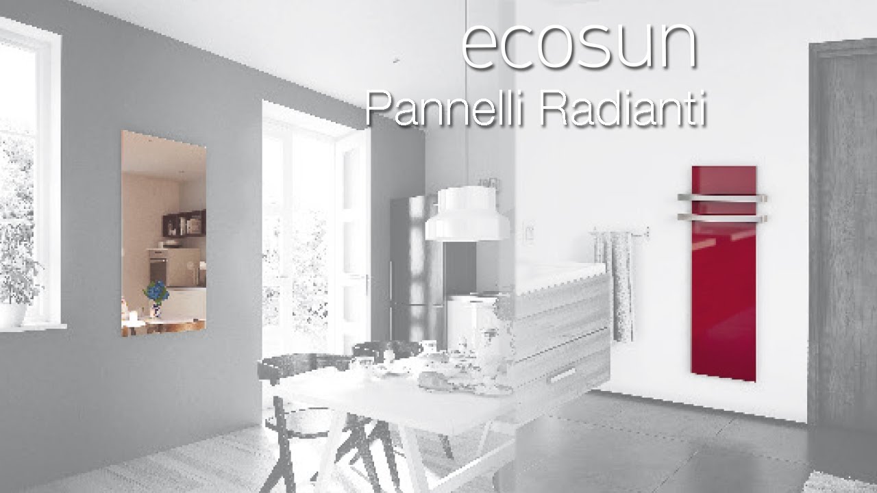 Riscaldamento a parete o soffitto con Pannelli Radianti Ecosun in vetro,  ceramica e a specchio 