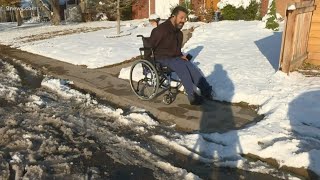 Your snowy sidewalks can be a disaster for people in wheelchairs