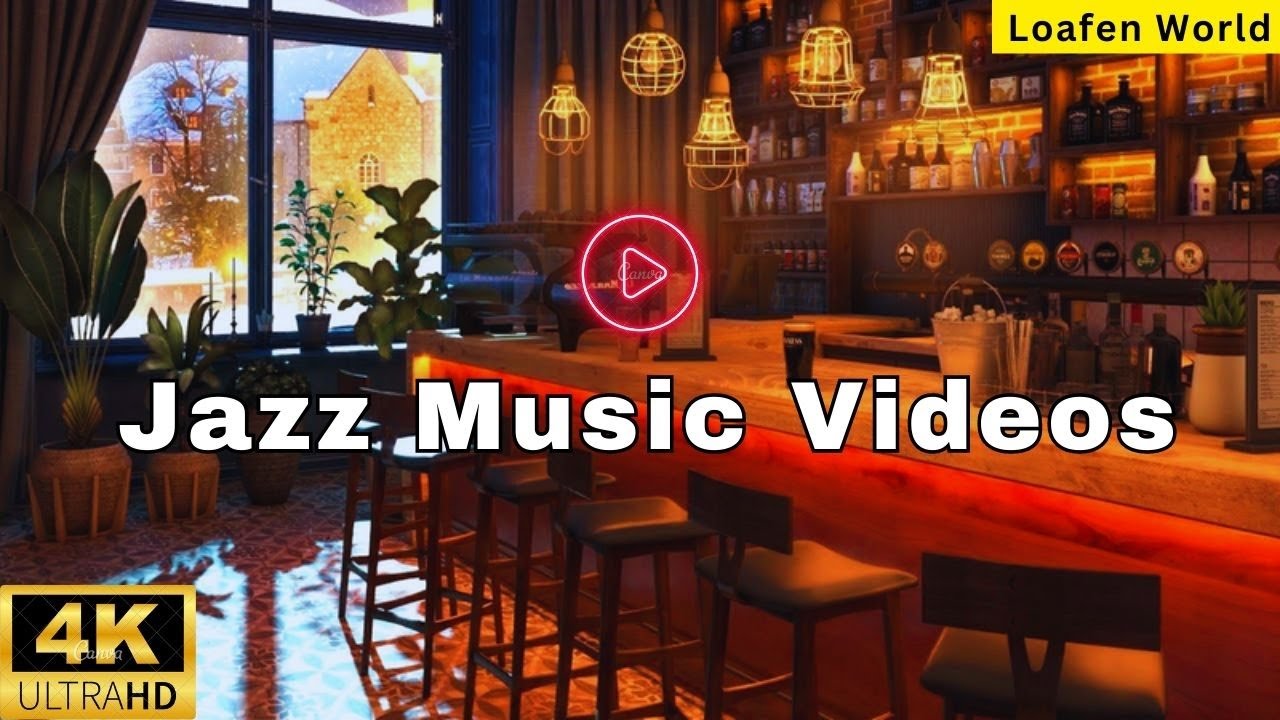 Winter Day at 4K Cozy Coffee Shop Ambience ☕ Smooth Jazz Music to Relax ...