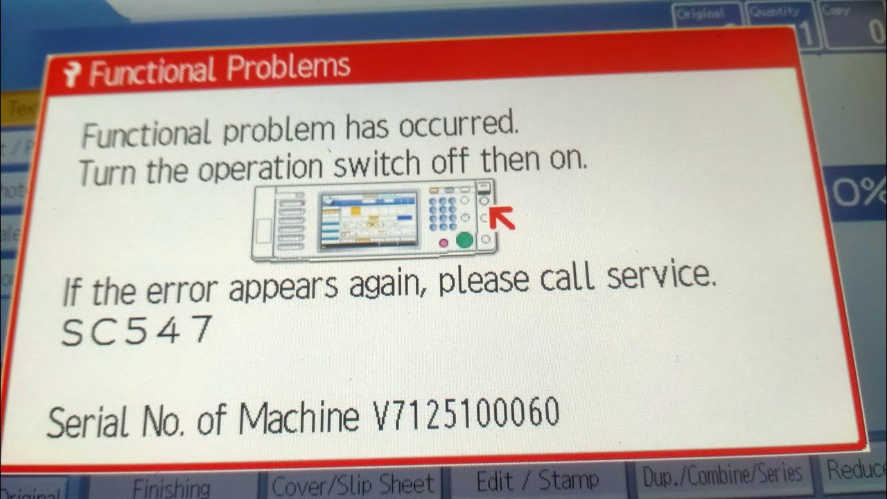 Xử lý lỗi Ricoh code sc547, sc552, sc541, sc542, sc543, sc555 máy Ricoh