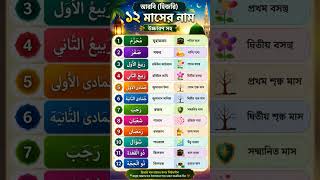 আরবি বারো মাসের নাম উচ্চারণ সহ। Arabic Months name. #আরবি_ভাষা #learnarab