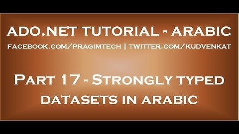 Strongly typed datasets in arabic