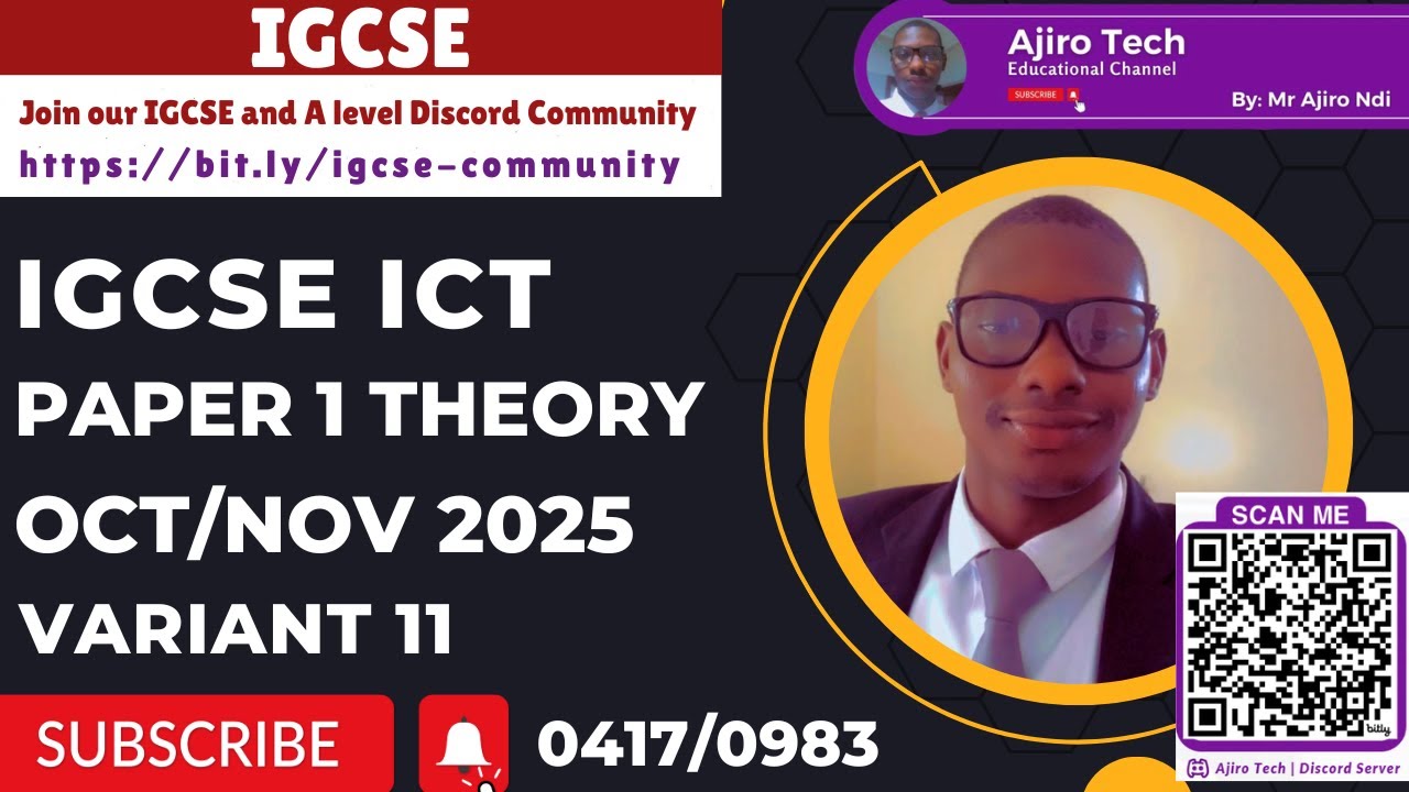 IGCSE ICT (0417/0983) Paper 1 Theory October November 2025 Variant 11 ...