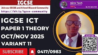 IGCSE ICT (0417/0983) Paper 1 Theory October November 2025 Variant 11