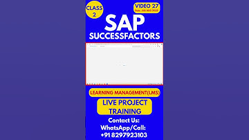 SAP SuccessFactors LMS Training Online Tutorial Class 27 6th  August 2025 #sapsuccessfactorstraining