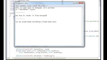 Markdown Addon for Notepad written in C#