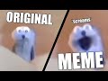 Screaming blue thing original vs meme