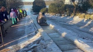 Opening day for Eagles Mere Toboggan Slide