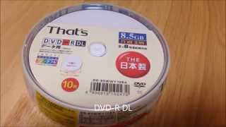 DVD-R DL購入・太陽誘電製 That's DVD-R 8.5GB 片面2層 DR-85WWY10BA