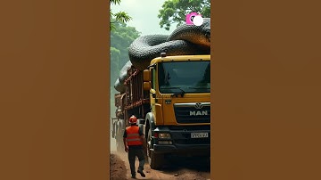 Giant Snake Found on Top of a Truck?! 🐍🚛 #Shorts