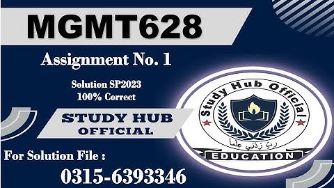 MGMT628 Assignment 1 solution SP2023 mgmt628