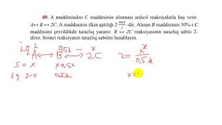 Kimyəvi tarazlıq bölməsindən 42-ci sual