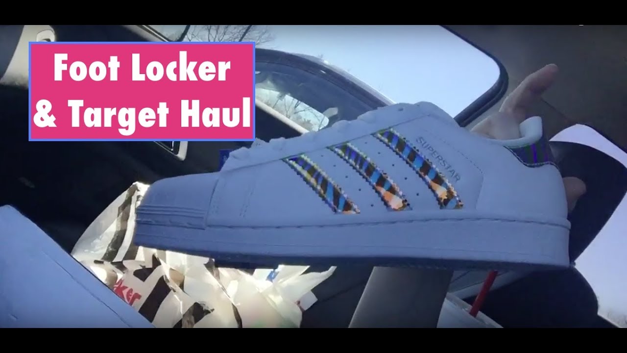 ASMR Target and Foot Locker Haul. Adidas Superstars Holographic. YouTube