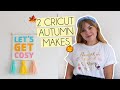 2 Easy Cricut Autumn Craft Tutorials | T-shirt &amp; Flag design, Cricut Maker