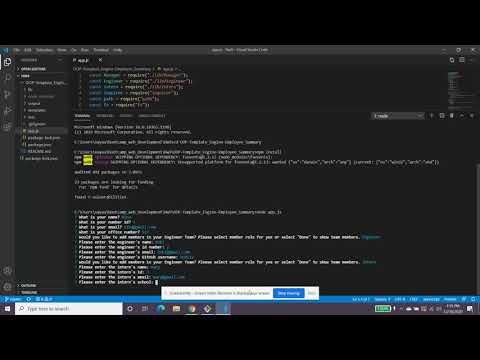 Team Profile Generator-OOP-NodeJS