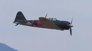 零戦、日本の空を飛ぶ 鹿児島・海自基地で試験飛行 - YouTube