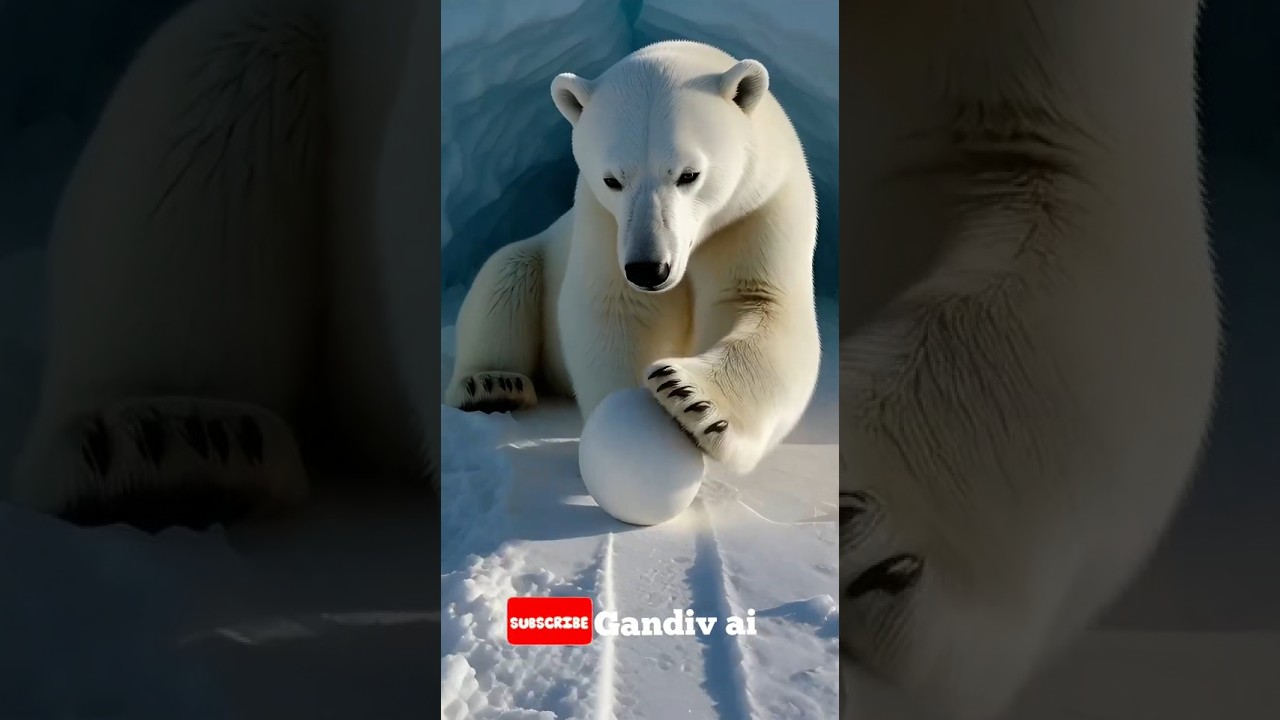 A large egg rolls through the snow and reaches a bear's cave 😭 