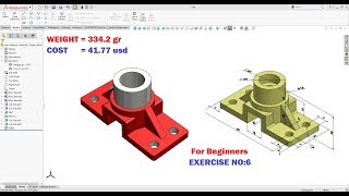 SolidWorks Tutorial for Beginners Exercise - 6 by Solidworks 3D Design 743 views 5 years ago 12 minutes, 25 seconds