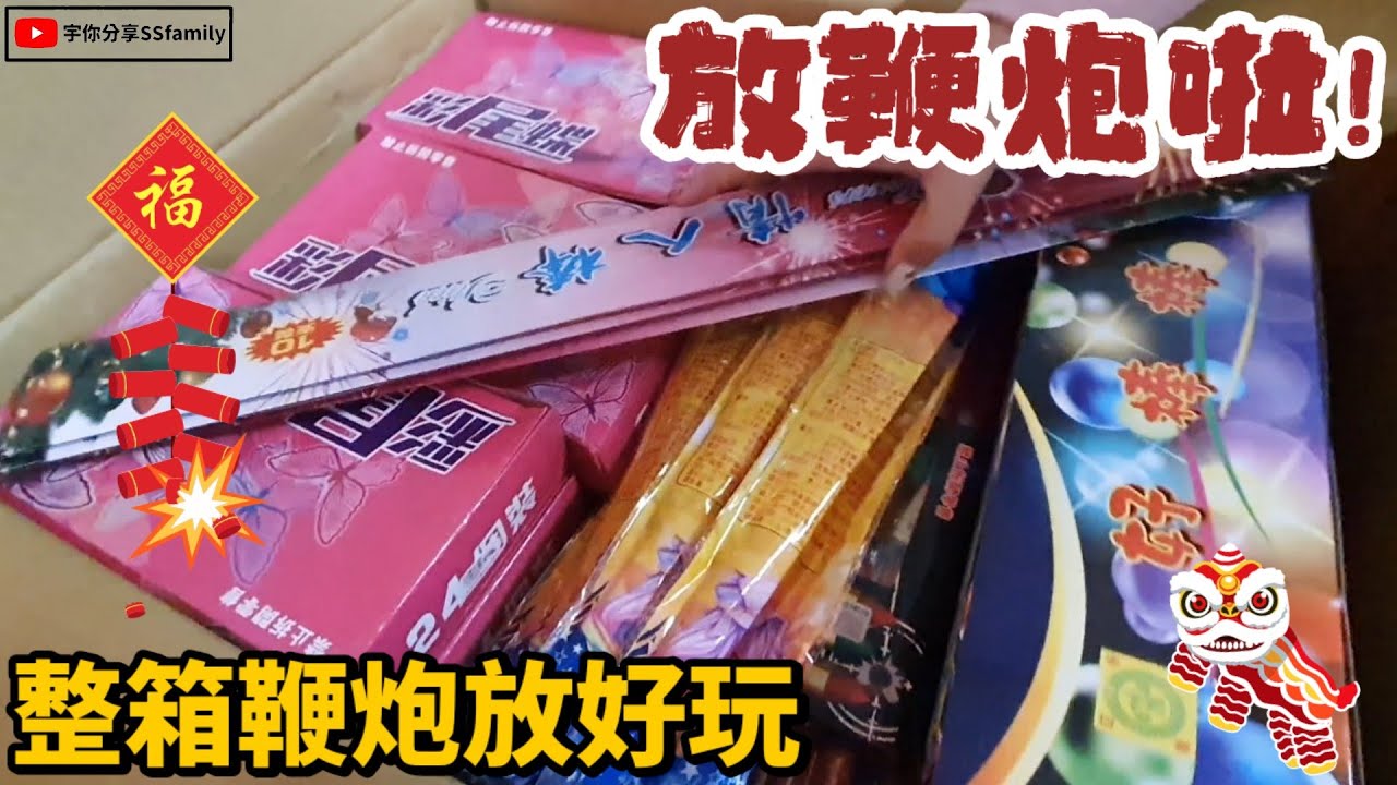 【日常】過年放煙火鞭炮 大人小孩FUN鞭炮啦!! 猜猜看一箱多少錢? 手持煙火 高空煙火 落地鞭炮 | 宇你分享 SS family