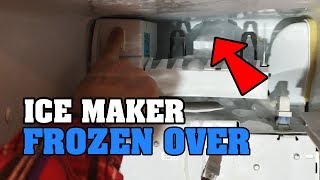 Ice maker FROZEN over  how to FIX your freezer machine