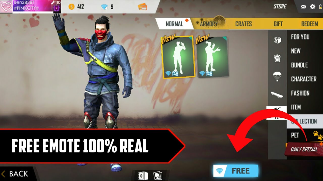 HOW TO GET FREE EMOTES IN GARENA FREE FIRE | 100% REAL ...