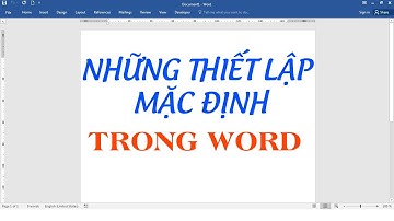Những thiết lập mặc định trong Word | HDSD WORD