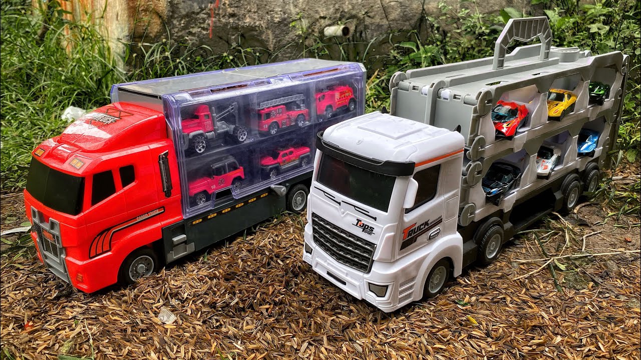 Menemukan Dan Merakit Mobil Mainan, Mobil Polisi, Truk Oleng, Mobil Ambulan, Truk Pasir, Truk Molen,