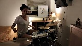 A two-bar 8th-note ride backbeat pattern 