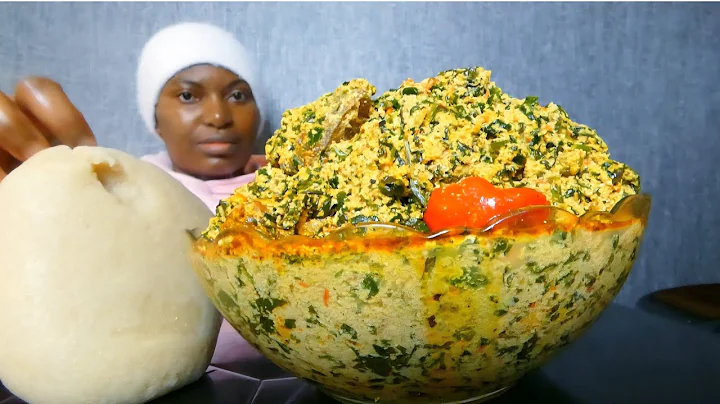 Asmr mukbang delicious egusi soup with fufu 