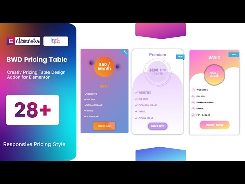 BWD Pricing Table for Elementor addon tutorial