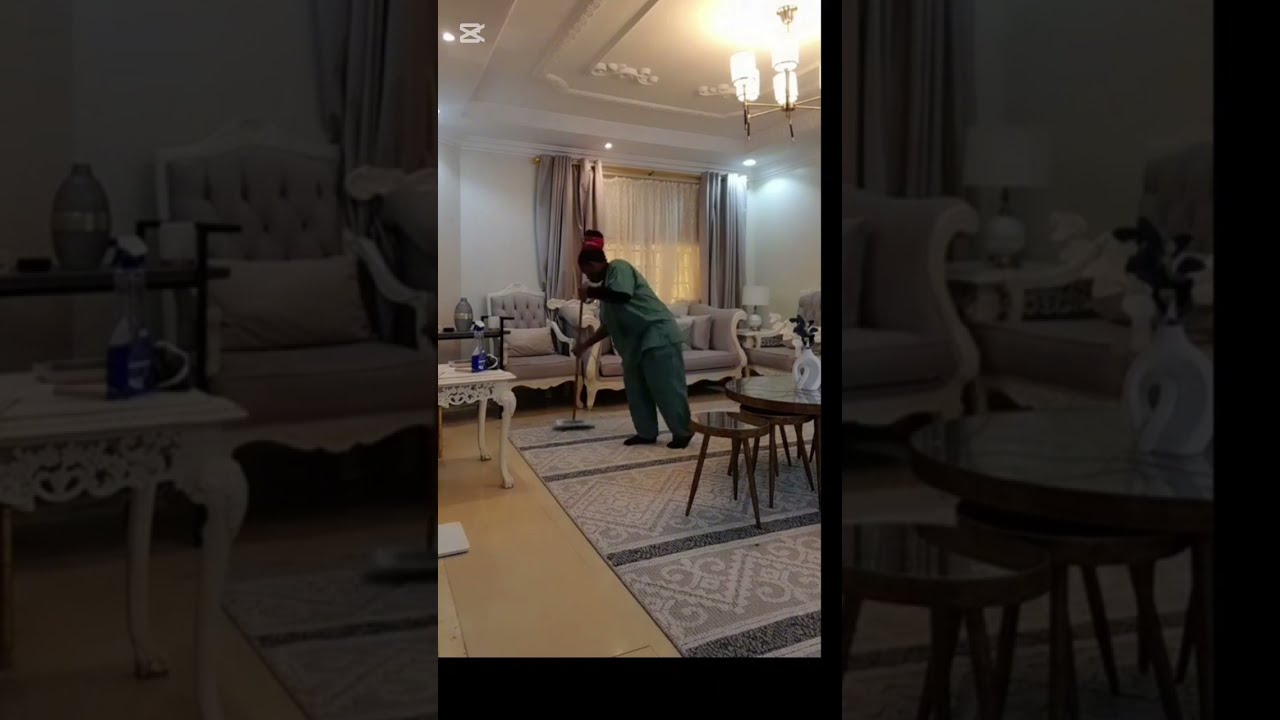 Daily morning routine of a housemaid in Saudi arabia 