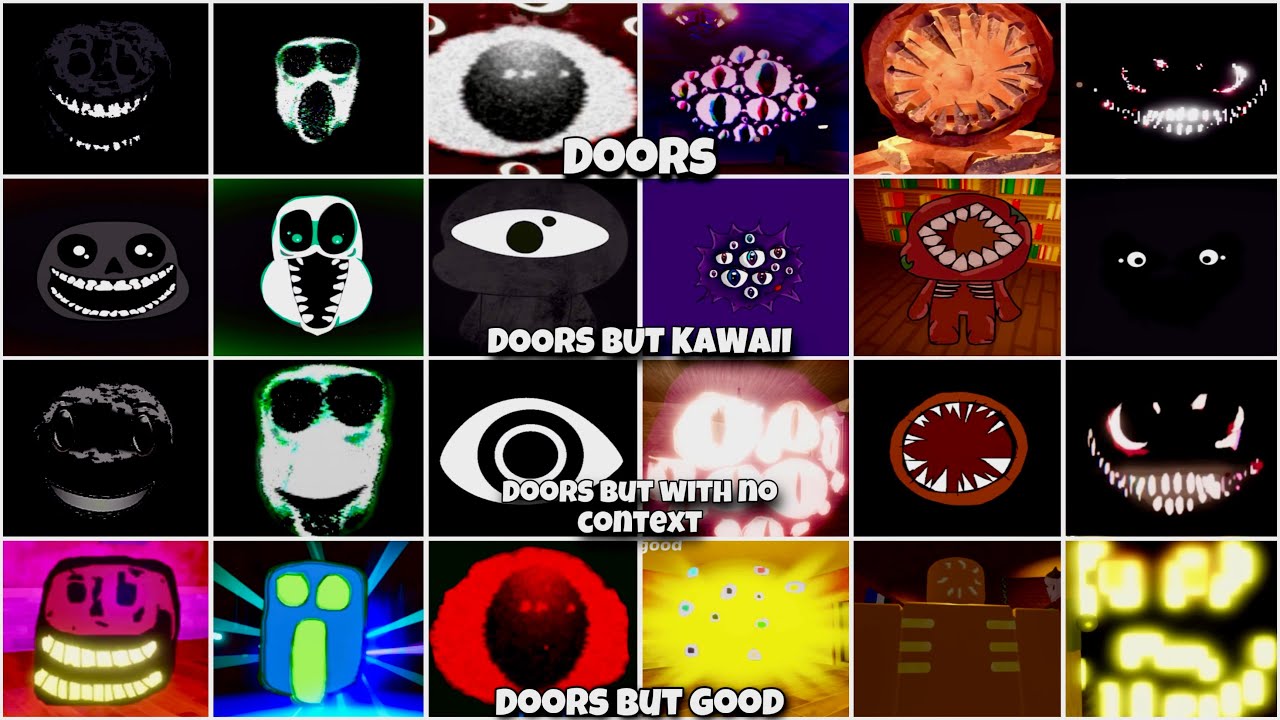 Doors but kawaii New Update All Jumpscares VS Doors but bad v1.4 a60 update  #roblox #gaming 