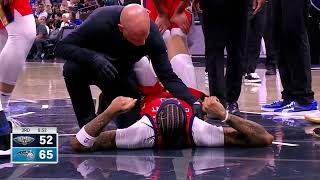 Information Brandon Ingram scary knee injury and gets helped off the court vs Magic News