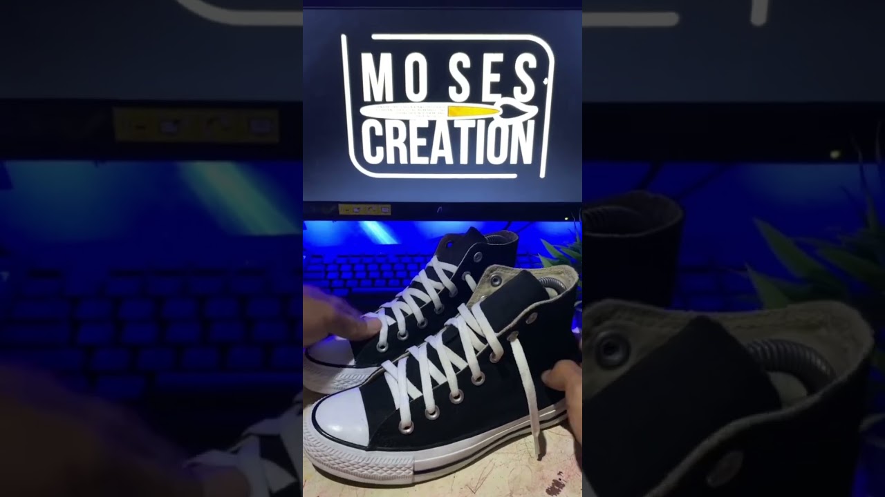 Black Repaint Converse Shoe