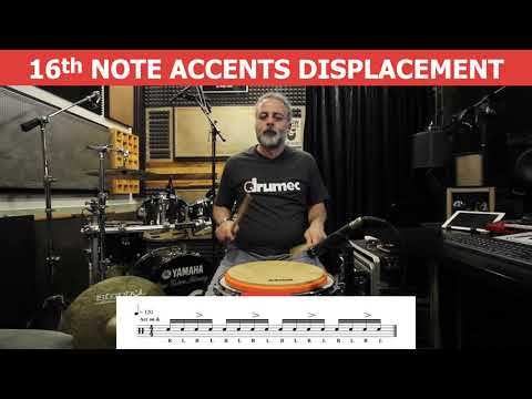 16th Note Accents Displacement - (DRUM LESSON)