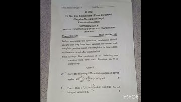 BSC 4th sem Mathematics (Special function nd integral Transforms)